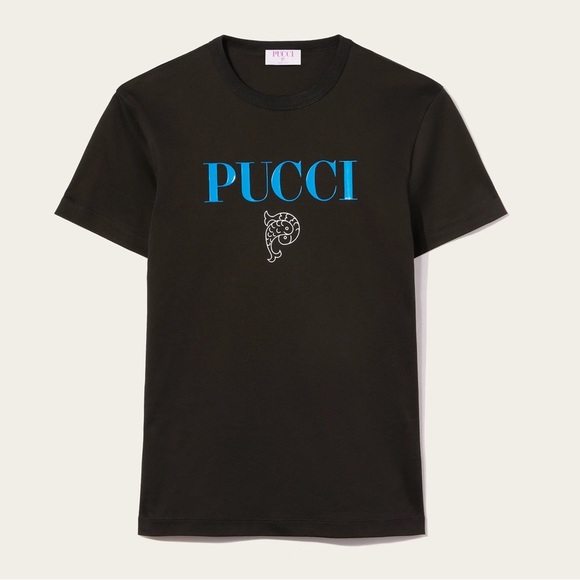 NEW PUCCI LOGO-PRINT COTTON T-SHIRT - Picture 10 of 10